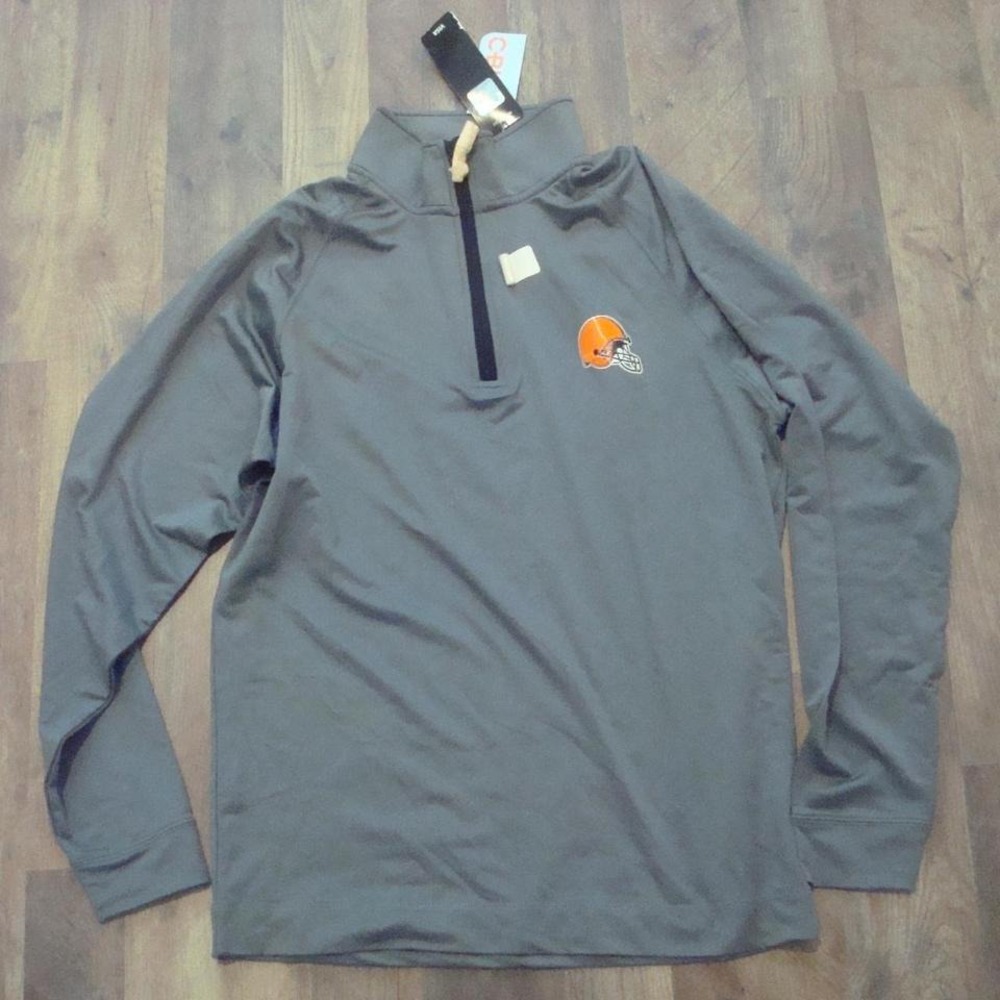 CLEVELAND BROWNS ZIPPER DRESS‎ SHIRT MENS SMALL VINTAGE 00S Y2K G1